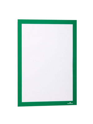 Durable DURAFRAME Self Adhesive Magnetic Signage Frame - 2 Pack - A4 Green