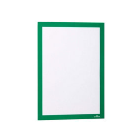 Durable DURAFRAME Self Adhesive Magnetic Signage Frame - 2 Pack - A4 Green