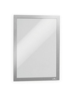 Durable DURAFRAME Self Adhesive Magnetic Signage Frame - 2 Pack - A4 Silver