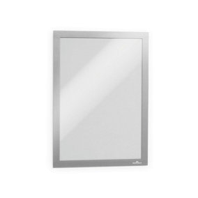 Durable DURAFRAME Self Adhesive Magnetic Signage Frame - 2 Pack - A4 Silver
