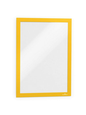 Durable DURAFRAME Self Adhesive Magnetic Signage Frame - 2 Pack - A4 Yellow