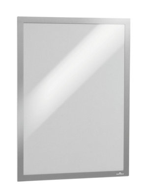 Durable DURAFRAME Self Adhesive Magnetic Signage Frame - 6 Pack - A3 Silver