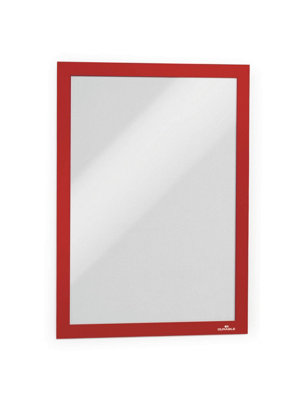 Durable DURAFRAME Self Adhesive Magnetic Signage Frame - A4 Red