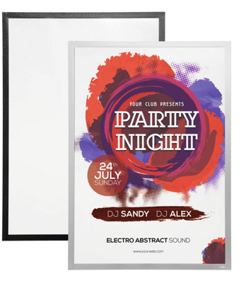 Durable DURAFRAME UV Poster Adhesive Magnetic Signage Frame - 70x100 cm - Silver