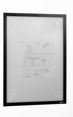 Durable DURAFRAME Wallpaper Self Adhesive Magnetic Signage Frame - A3 Black