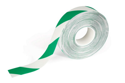 Durable DURALINE Safety Non-Slip Hazard Warning Tape - 50mm x 30m - Green/White