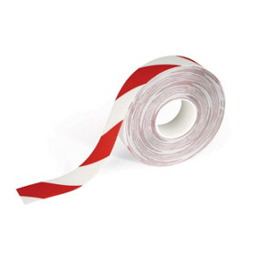 Durable DURALINE Safety Non-Slip Hazard Warning Tape - 50mm x 30m - Red/White