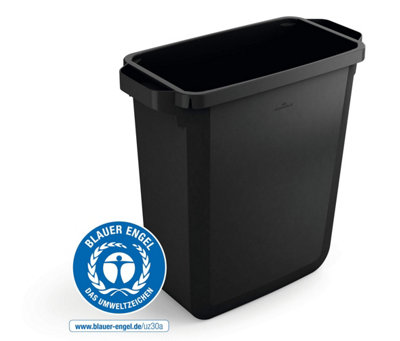 Durable ECO 60L Waste Bin Black - Strong Rectangular Recycling Bin ...