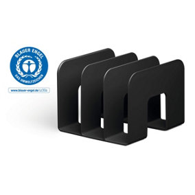 Durable ECO Recycled Plastic Magazine Stand Desk File Holder Organiser - Black
