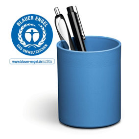 Durable ECO Recycled Plastic Pen Pot Pencil Holder Desk Tidy Organizer - Blue