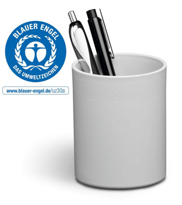 Durable ECO Recycled Plastic Pen Pot Pencil Holder Desk Tidy Organizer - Grey