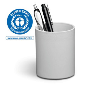 Durable ECO Recycled Plastic Pen Pot Pencil Holder Desk Tidy Organizer - Grey