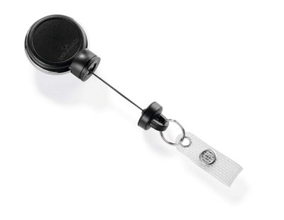 Durable Extra Strong Retractable Clip Badge Reels for ID & Keys - 5 Pack - Black