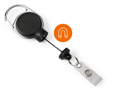 Durable Extra Strong Retractable Clip Badge Reels for ID & Keys - Black