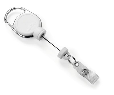 Durable Extra Strong Retractable Clip Badge Reels for ID & Keys - White