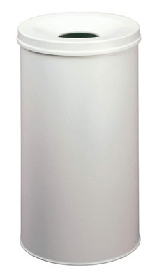 Durable Fire Extinguishing Metal Waste Bin - TUV Certified - 60L - Grey