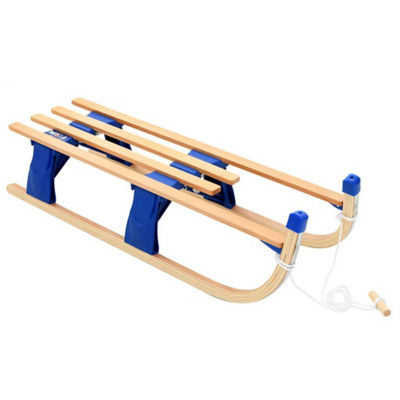 Durable Folding Sledge Wood 110 cm