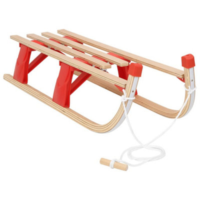Durable Folding Sledge Wood 110 cm
