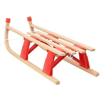 Durable Folding Sledge Wood 110 cm