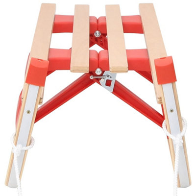 Durable Folding Sledge Wood 110 cm