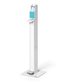 Durable Foot Pedal Hand Sanitiser Disinfectant Dispenser Floor Stand - White