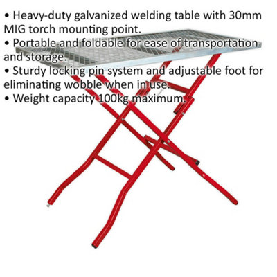 Durable Galvanized Heavy Duty Mesh Welding Table with MIG Torch Mounting Point