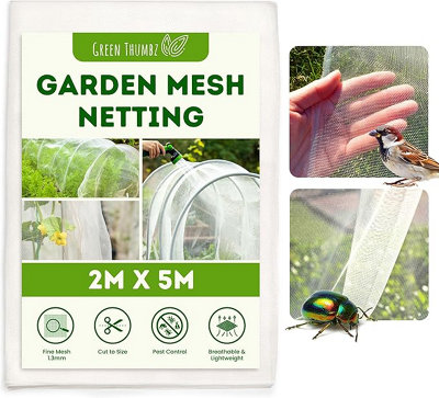 Durable Garden Insect Netting Mesh - 2M x 5M, Fine Mesh for Vegetable Protection, UV Resistant & Reusable