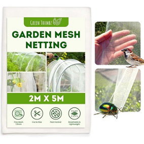 Durable Garden Insect Netting Mesh - 2M x 5M, Fine Mesh for Vegetable Protection, UV Resistant & Reusable