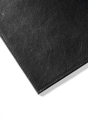 Durable Genuine Leather Non-Slip Desk Mat PC Keyboard Pad - 65x45 cm - Black
