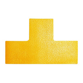 Durable Heavy Duty Adhesive Floor Marking T Shape Corner - 10 Pack - Yellow