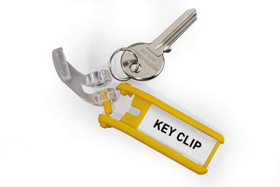 Durable Key Clips Organisational Label Hooks - 6 Pack - Red