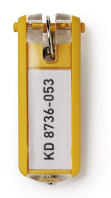 Durable Key Clips Organisational Label Hooks - 6 Pack - Yellow