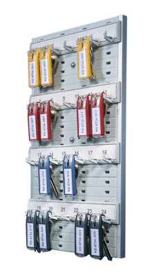 Durable Key Organisation Board 24 for Key Clips and Rings