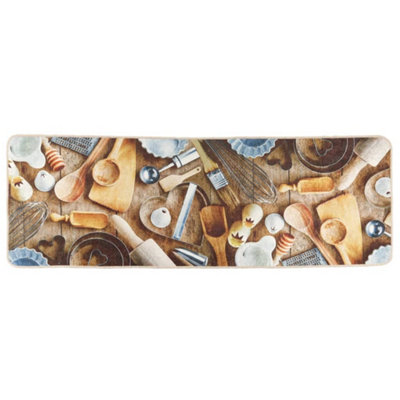 Durable Kitchen Rug Multicolour 60x180 cm Washable Anti Slip