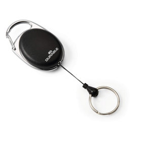 Durable LED Secure Retractable Clip Badge Reel for ID and Keys - Black