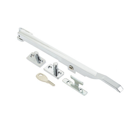Durable Lockable Casement Stays 250mm in Polished Chrome Finish - Window Peg Bar