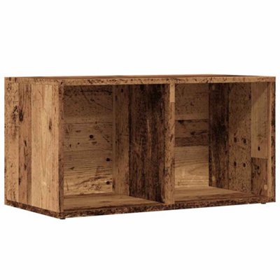 DURABLE LP STORAGE BOX OLD WOOD 69.5X34X36 CM ENGINEERED WOOD