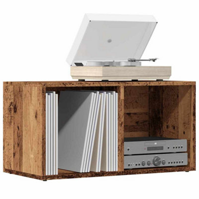 DURABLE LP STORAGE BOX OLD WOOD 69.5X34X36 CM ENGINEERED WOOD