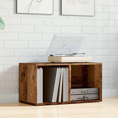 DURABLE LP STORAGE BOX OLD WOOD 69.5X34X36 CM ENGINEERED WOOD