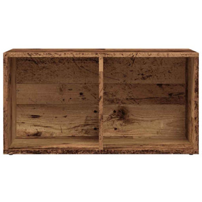 DURABLE LP STORAGE BOX OLD WOOD 69.5X34X36 CM ENGINEERED WOOD