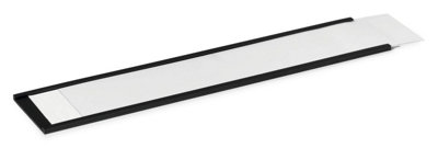 Durable Magnetic C Channel Ticket Lable Holders - 5 Pack - 200 x 40mm - Black