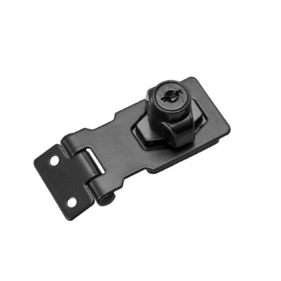 Durable Metal Keyed Hasp and Staple Lock Twist Knob Security for Cabinets & Storage W 9.05cm