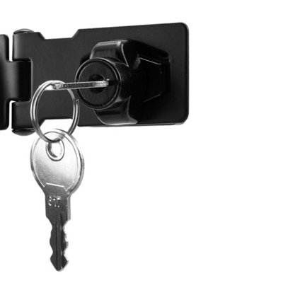 Durable Metal Keyed Hasp and Staple Lock Twist Knob Security for Cabinets & Storage W 9.05cm