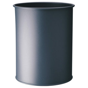 Durable Metal Waste Bin 15 Litre in Charcoal
