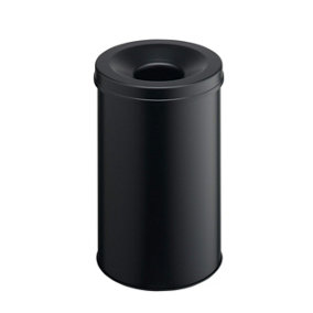 Durable Metal Waste Bin Safe 30 Litre in Black