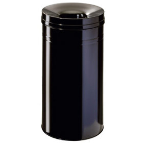 Durable Metal Waste Bin Safe 30 Litre in Black