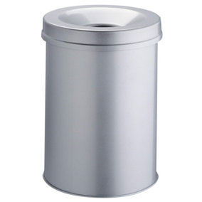 Durable Metal Waste Bin Safe 30 Litre in Grey