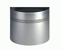 Durable Metal Waste Bin Semi-Circle 20 Litre in Silver