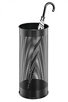 Durable Modern Perforated Metal Umbrella Stand - 29 Litre Black