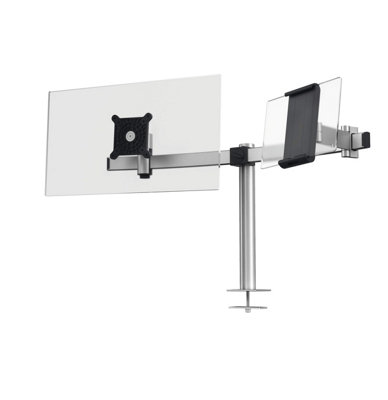 Durable Monitor Mount PRO with Arm for 1 Screen and 1 Tablet - Through Desk